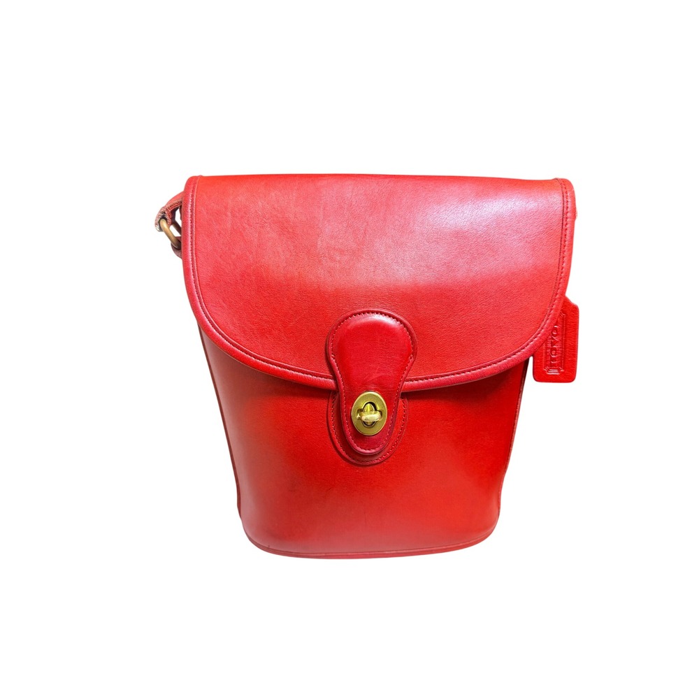 Coach Bradley Bucket Bag Red Vintage Leather Crossbody 9936 Made in USA Rare
